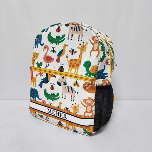 Personalised Animals Printed Kids Bag Pack